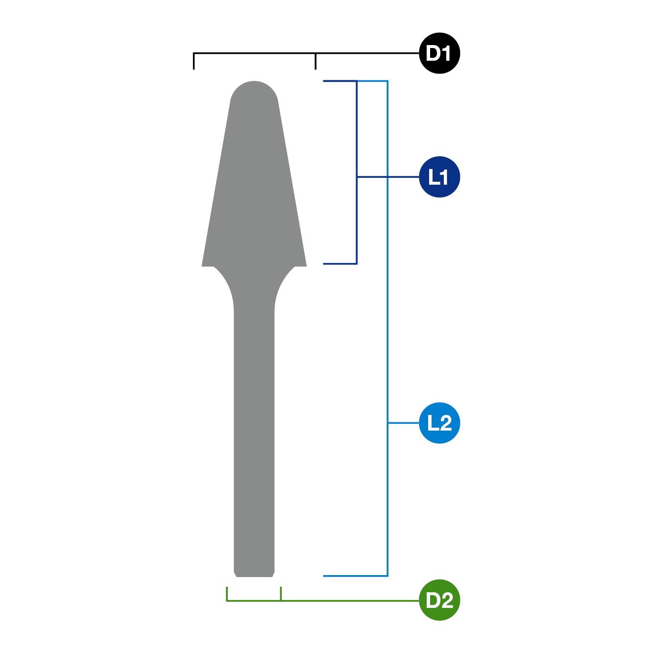 Rotary burr, burr shape L. Euroboor RB.L0303 - 15/64, 7/64, 3, 6 thumbnail 2