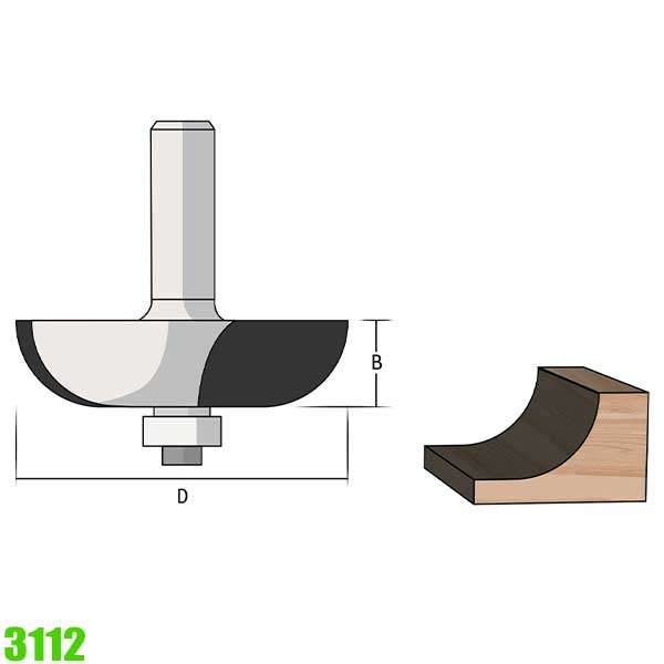 Mũi phay tạo rãnh trang trí đường tròn bên trong FAMAG 3112