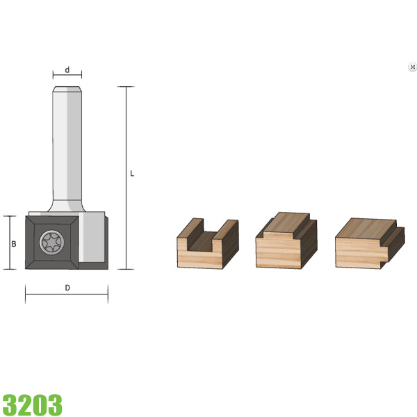 Mũi phay rãnh FAMAG 3203, khớp nối hai lưỡi carbide có thể thay thế