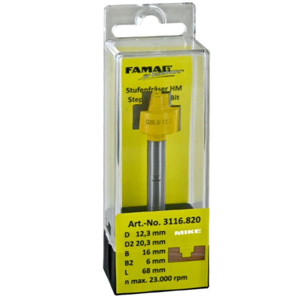 Mũi phay bước FAMAG 3116 hai lưỡi cắt gỗ bằng hợp kim carbide thumbnail 2