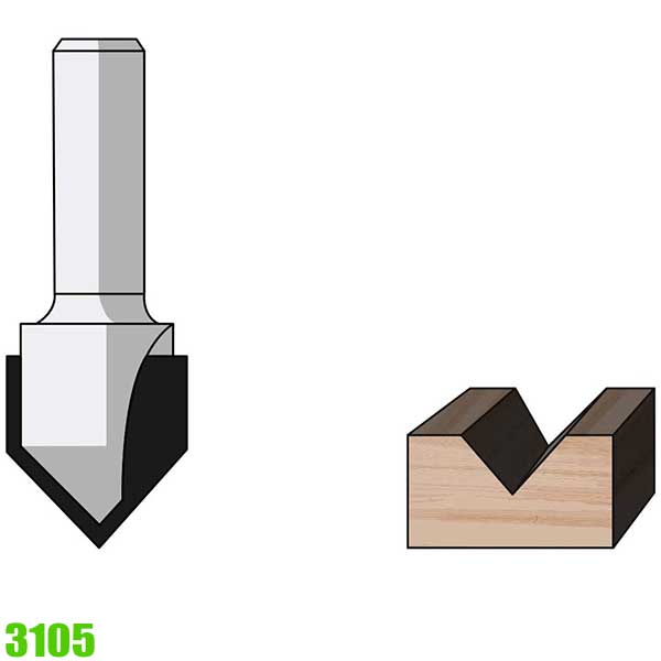 Mũi phay rãnh chữ V FAMAG 3105, góc 60 và 90 độ