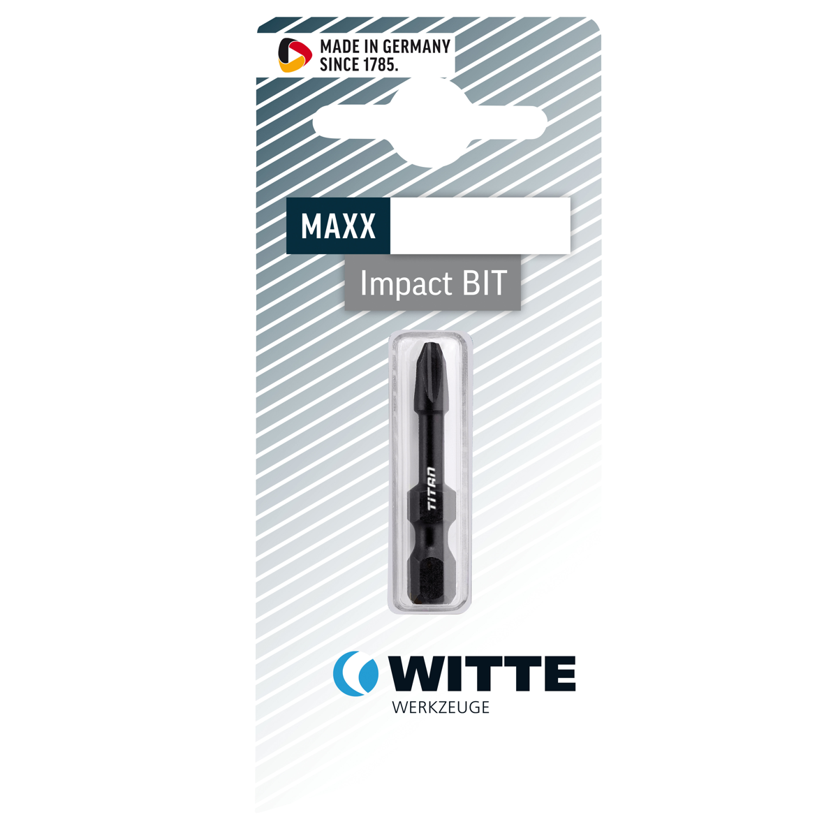 Mũi vít đóng PH 1 chuôi lục giác 6.3mm WITTE 28376, impact bits