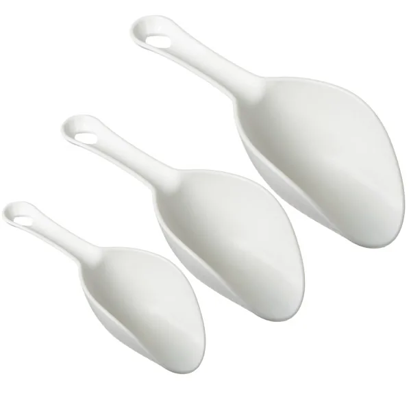 Fiberglass seed scoop set EPOCA 8040-G21 milky white turtle scoops thumbnail 2