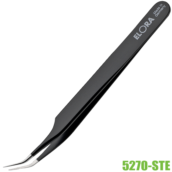 Nhíp gắp linh kiện chống tĩnh điện ELORA 5270-STE, mũi nhọn bo góc phải