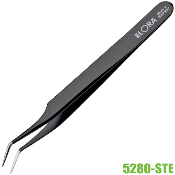 Nhíp gắp linh kiện chống tĩnh điện ELORA 5280-STE, mũi nhọn bo góc trái