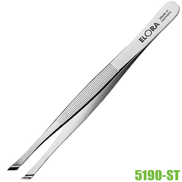 Nhíp gắp linh kiện ELORA 5190-ST, mũi vát xéo qua phải khoét rãnh Ø1.5mm