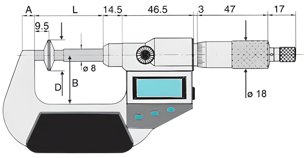 Panme điện tử đo ngoài Vogel Germany 231171, 0-100mm, IP 40<br loading=