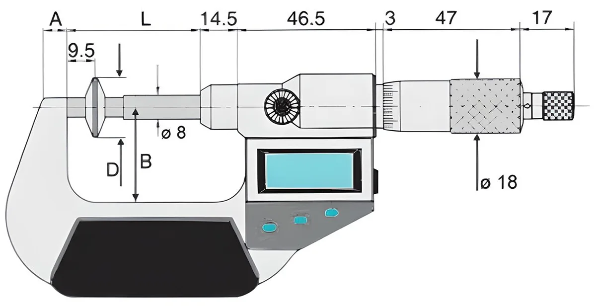 Panme điện tử đo ngoài Vogel Germany 231171, 0-100mm, IP 40<br loading=