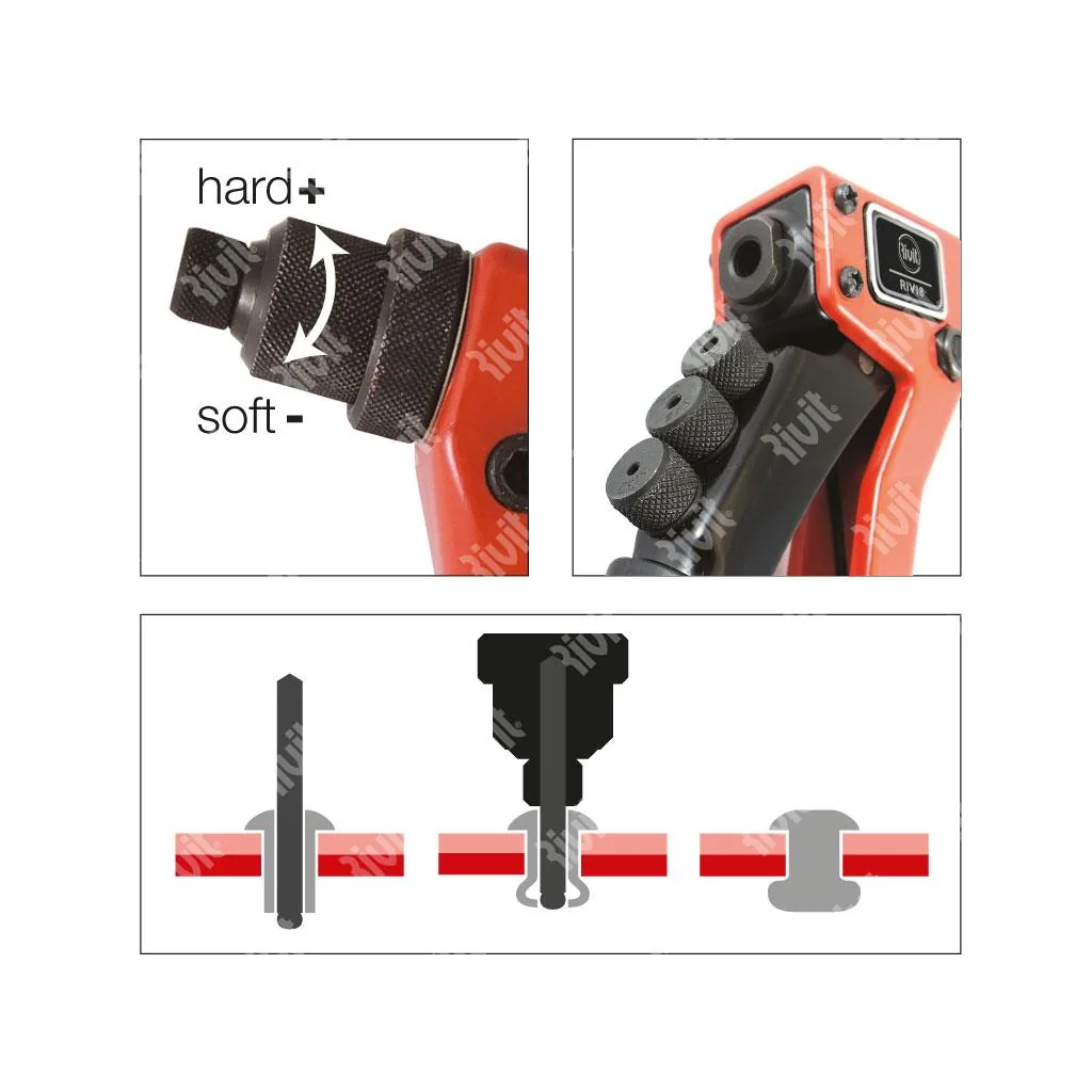Kìm rút đinh tán RIVIT RIV18, Ø2,4 đến Ø4,8 mm, dài 205 mm