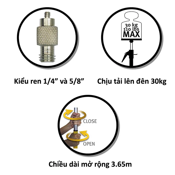 Cây chống Stabila LT 30 telecopic hay thanh trượt trần – sàn