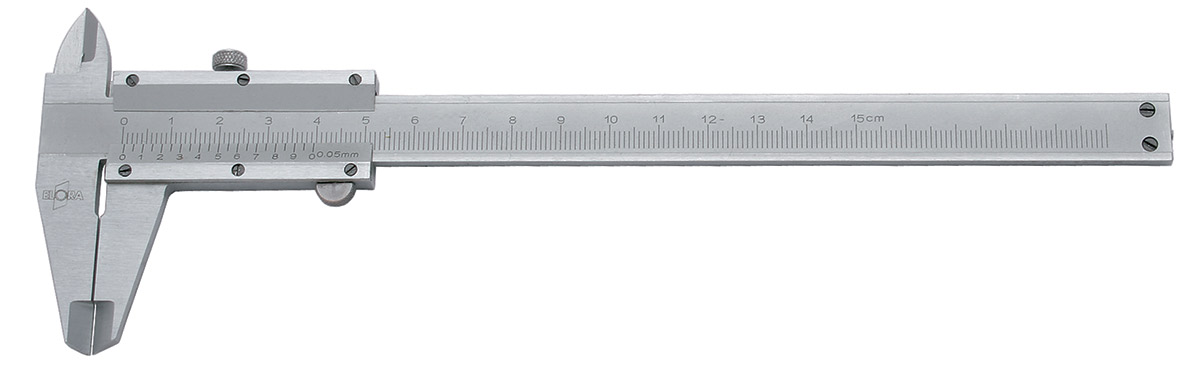 1510 thước cặp cơ hệ mét 150mm, ngàm kẹp đôi, Elora Germany