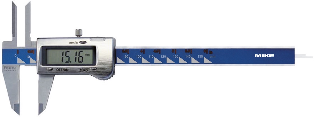 Thước kẹp điện tử ngàm mỏng, dài, chuyên dụng đo rãnh sâu VOGEL Germany.
