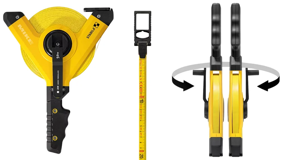 Thước cuộn 50m sợi thủy tinh STABILA LBM 1000 là phiên bản mở rộng từ dòng 30m, mang đầy đủ đặc tính cơ khí của dòng LBM 1000. Với chiều dài lớn hơn, khả năng đo linh hoạt hơn, công cụ này phù hợp thi công tuyến dài hoặc khu vực có địa hình phức tạp.