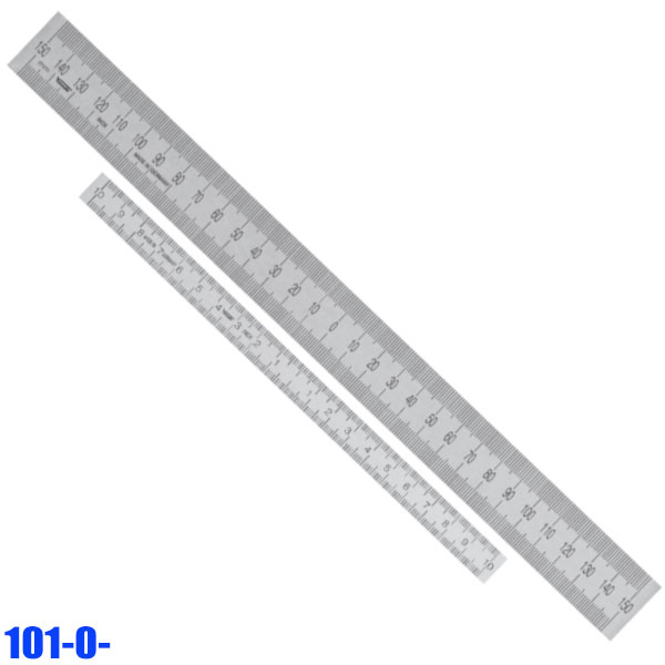 Thước inox 101-0-, có đơn vị 0 ở giữa tâm, vạch chia trên dưới mm