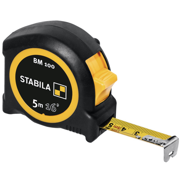 Thước kéo 5m STABILA 19567 có vạch chia hệ inch, bản rộng 19mm