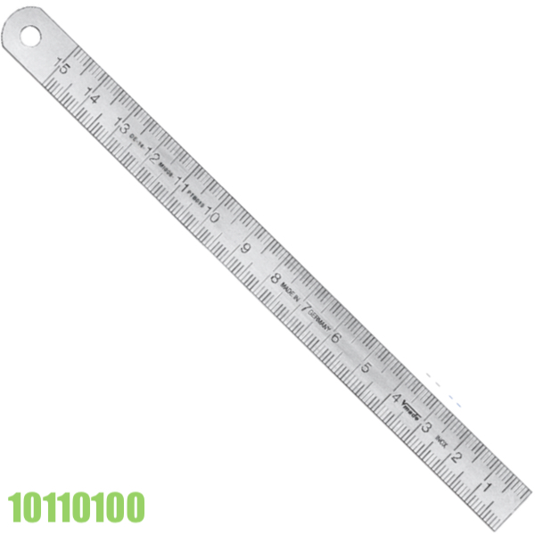 Thước lá inox type A bản rộng 13mm, đọc từ phải qua trái