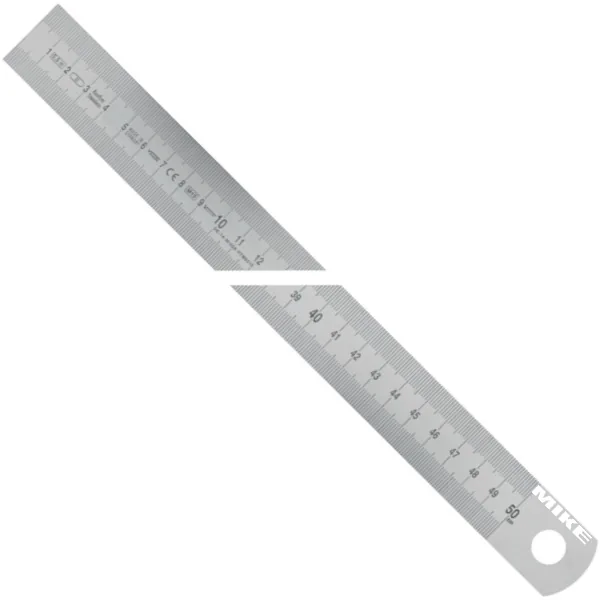 Thước lá inox bản rộng type B, vạch chia mm/mm, từ trái qua phải