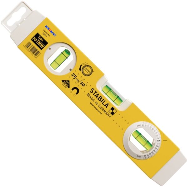 Thước nivo 25cm STABILA 14010, có từ tính, 3 bọt thủy