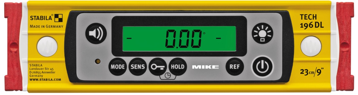 Nivo điện tử 23cm chống nước cấp IP67, khung nhôm gân cường lực STABILA Germany