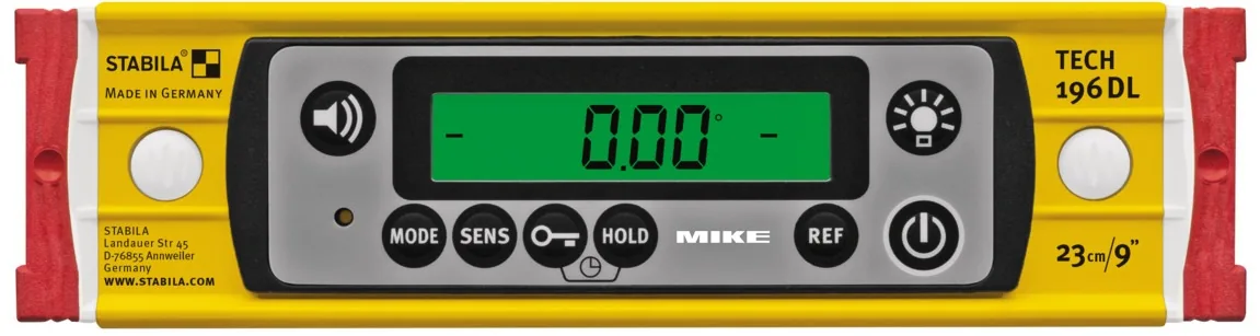 Nivo điện tử 23cm chống nước cấp IP67, khung nhôm gân cường lực STABILA Germany