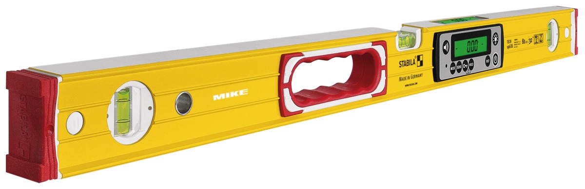 Thước nivo điện tử 81cm thuộc dòng họ TECH 196 DL, khung nhôm gân cường lực STABILA - Germany