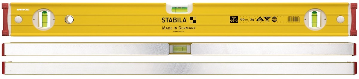 hình chiếu của thước thủy nhôm đúc gân cường lực Stabila 96-2
