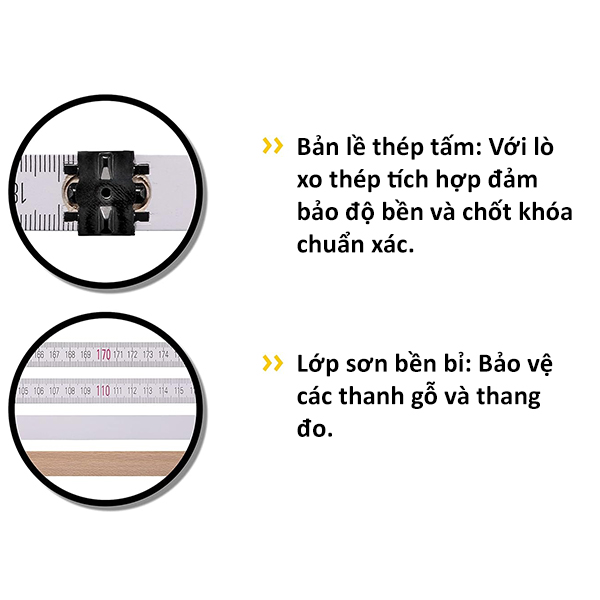 Thước xếp bằng gỗ sồi STABILA 400, chiều dài từ 2 đến 3 mét thumbnail 5