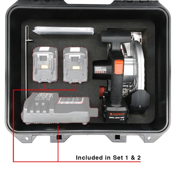 Cưa tròn cầm tay không dây, 150 mm, 18V. Euroboor EHC.150/18V - 13/16, 20