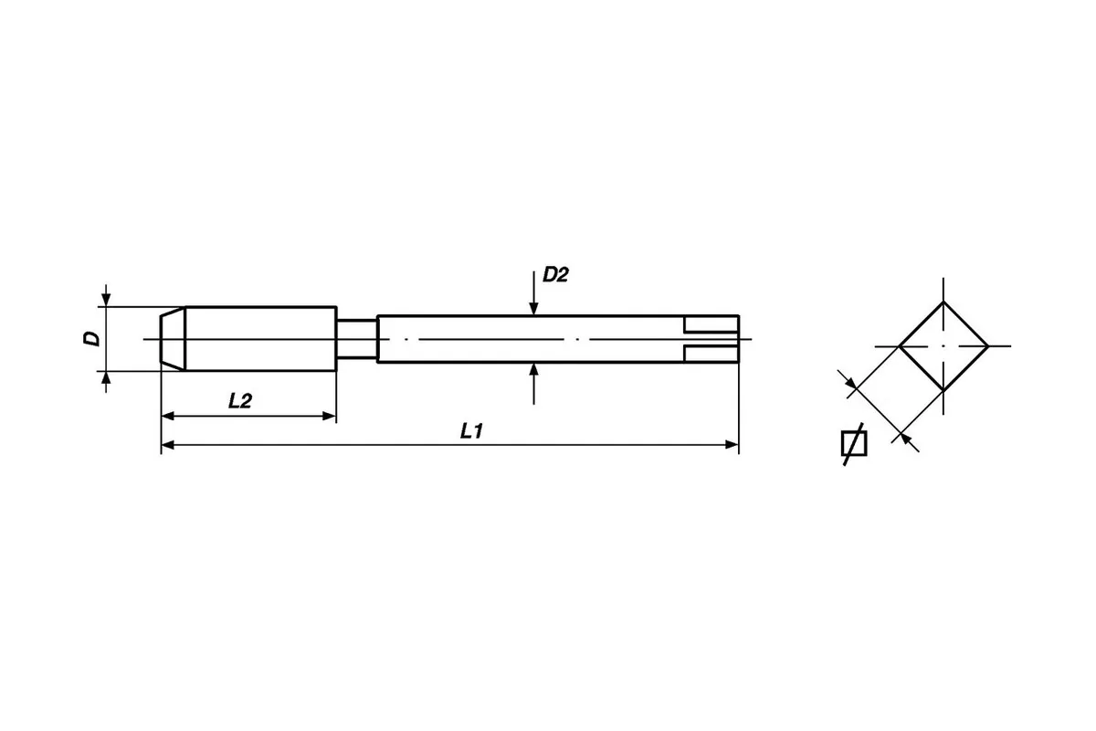 Mũi taro ren tay (tạo ren trong) Rougher DIN 2181 HSS-G - M 26 x 2.0