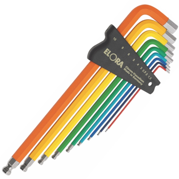 Bộ lục giác đầu bi ELORA 159SKUC, 9 cây từ 1.5mm đến 10mm
