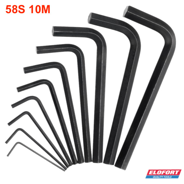 Bộ lục giác 58 S10M, hệ mét 10 cây từ 1.5 đến 10mm, Elofort .