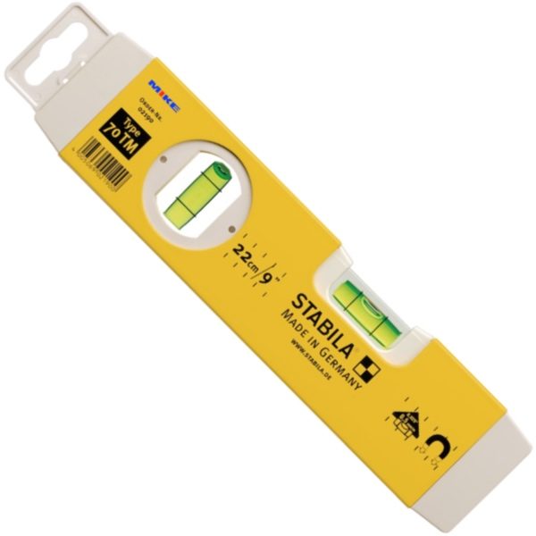 Nivo cân bằng STABILA 02190, 2 bọt thủy 22cm, đế từ tính