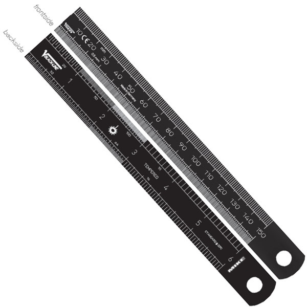 Thước lá inox 1026431, bề mặt phủ điện hóa anod màu đen