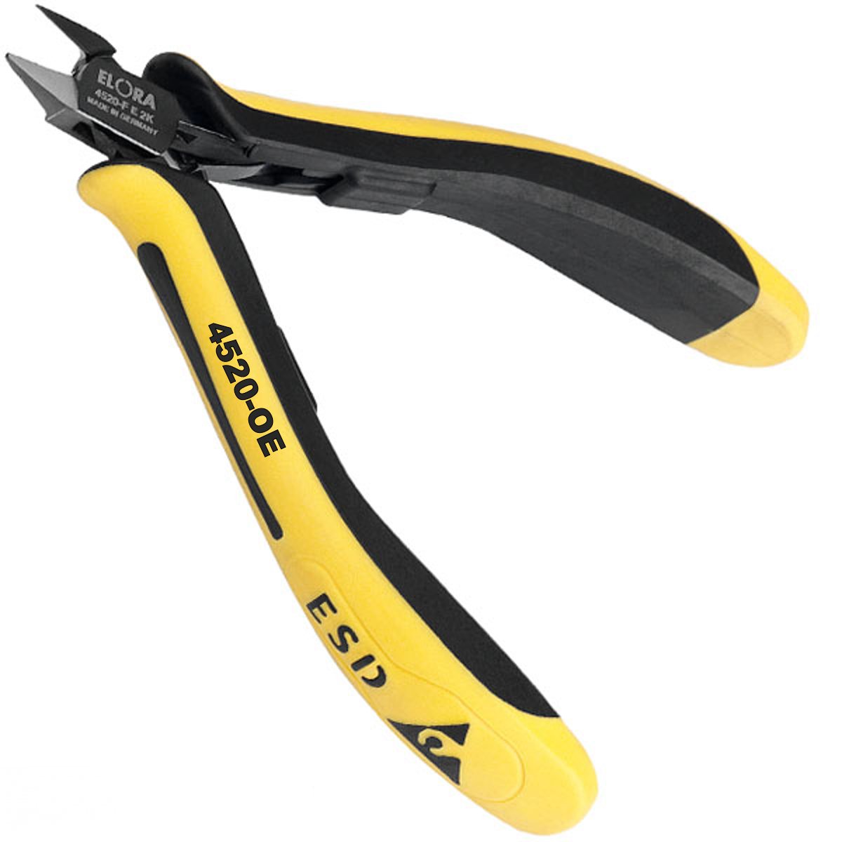 Kìm cắt chân linh kiện ELORA 4520-OE2K, lưỡi cắt sát mép.