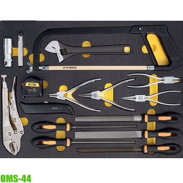 Bộ dụng cụ 16 món gồm kìm dũa cưa ELORA OMS-44, cho tủ đồ nghề