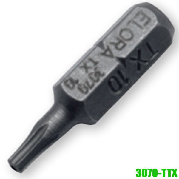 Đầu vít sao hoa thị có lỗ ELORA 3070-TTX, từ TTX10-TTX40, chuôi lục giác 1/4 inch