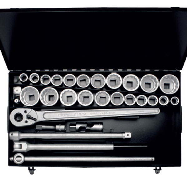 Bộ tuýp đa năng 32 món ELORA 770-S22 MA, hệ mét và inch, đầu vuông 3/4 inch