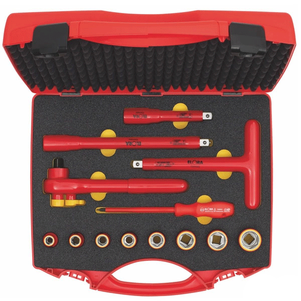 Bộ đầu tuýp cách điện ELORA 971-S13, từ 10 đến 24mm