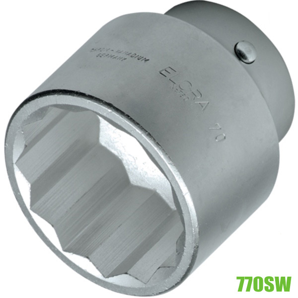 Đầu khẩu ngắn hệ inch ELORA 770SW, vuông 3/4 inch loại 12 cạnh trắng