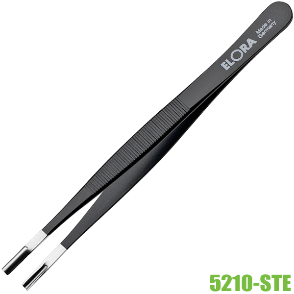 Nhíp chống tĩnh điện kẹp linh kiện ELORA 5210-STE, mũi khoét rãnh dọc