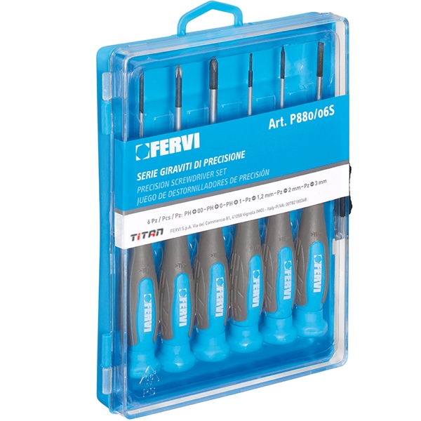 Bộ tua vít cho thợ điện tử FERVI P880/06S gồm 6 chi tiết