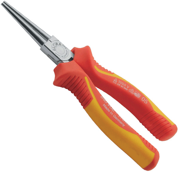 Kềm đầu tròn ELORA 940-165 cán bọc cách điện VDE 1000V