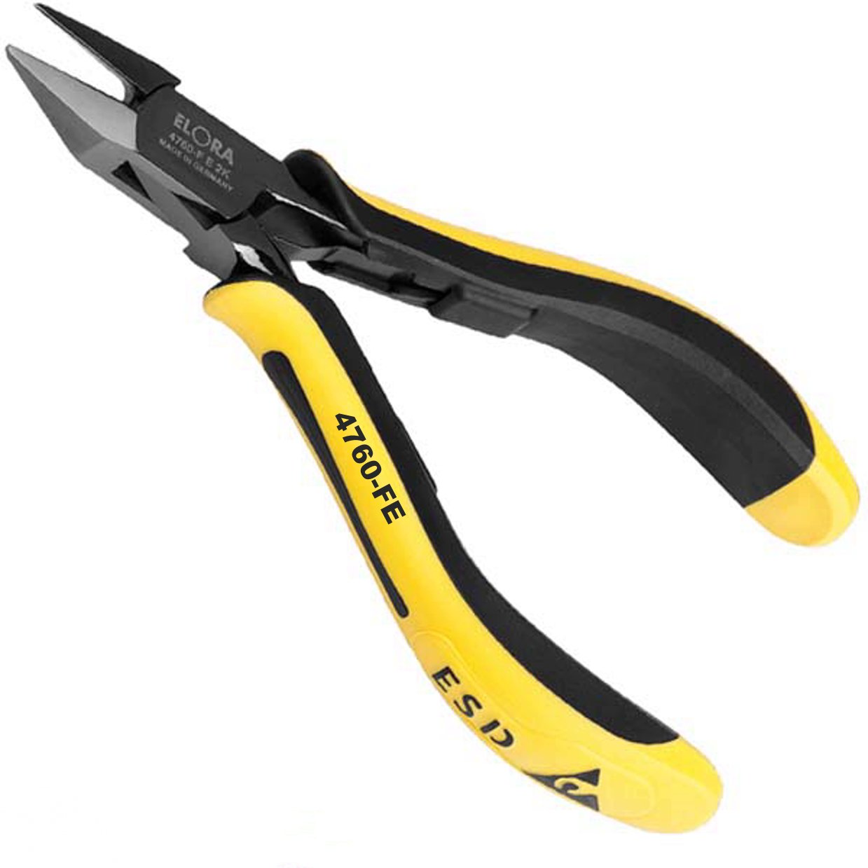 Kìm cắt linh kiện ELORA 4760-FE2K, lưỡi cắt vát mép đối xứng