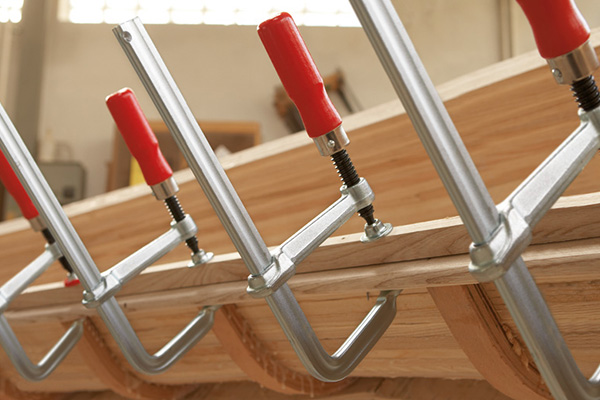 GS All‑steel screw clamp with wooden handle classiX 3