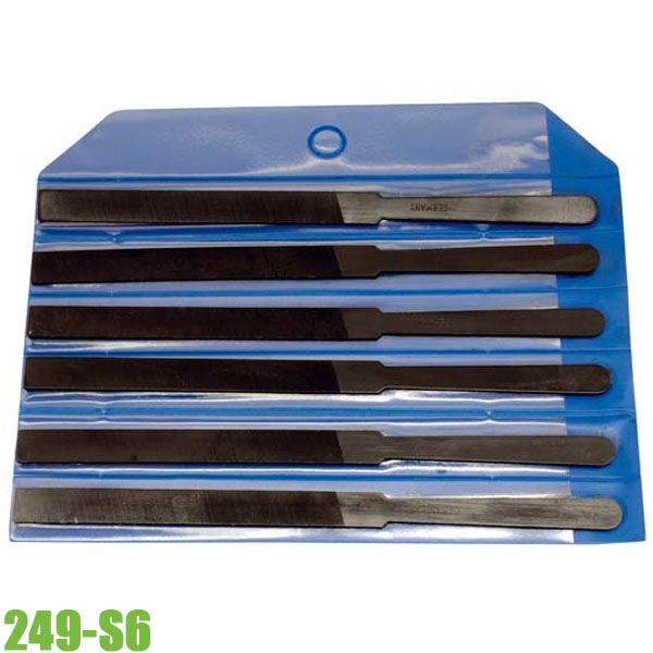 Bộ dũa bugi lưỡi dẹp 6 cây ELORA 249-S6 bằng thép C45