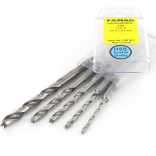Bộ mũi khoan gỗ FAMAG 1597, có mũi định tâm. Made in Germany