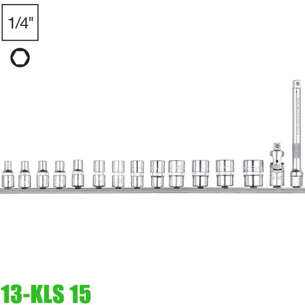 Bộ tuýp 13-KLS 15, 15 chi tiết 4-14mm, 1/4 inch . ELOFORT