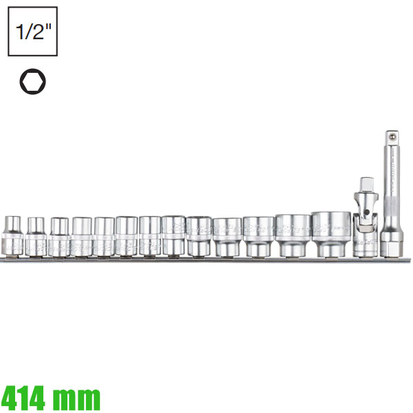 Bộ tuýp 17-KLS 15, 15 chi tiết 10-30mm, 1/2 inch . ELOFORT