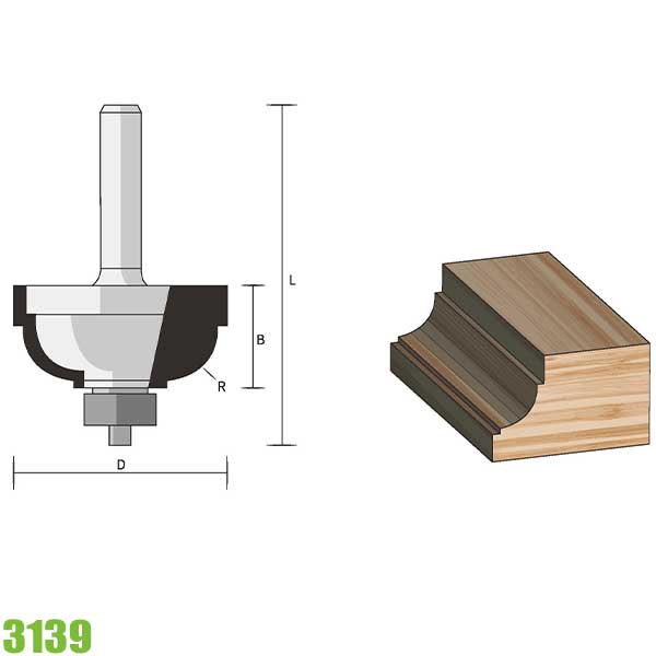 Mũi phay router cổ điển hai đầu gấp khúc FAMAG 3139