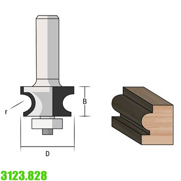 Mũi phay trang trí cạnh hình bán nguyệt FAMAG 3123